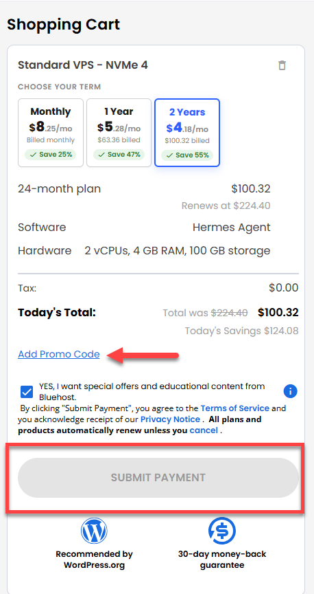 Self-Managed VPS - service terms